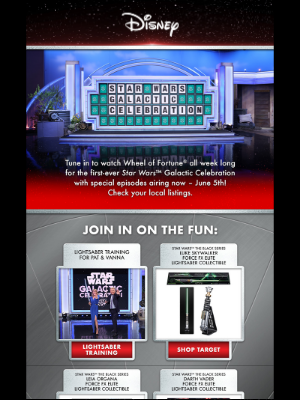 Disney+ - Tune in to watch Wheel of Fortune® all week long for the first-ever Star Wars™ Galactic Celebration