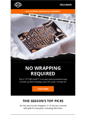 Harley-Davidson - The H-D™ gift card: a holiday hit.