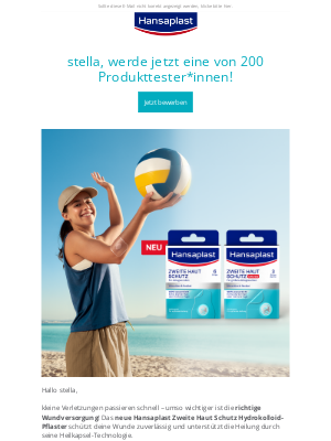 Hansaplast (Germany) - Jetzt gratis testen: Hansaplast Zweite Haut Schutz Pflaster.
