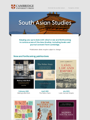 Cambridge University Press - New and Forthcoming in South Asian Studies from Cambridge