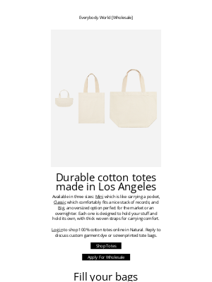 EVERYBODY.WORLD - The best cotton totes