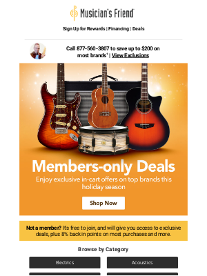 Musician's Friend - Hark! These deals are Members Only!