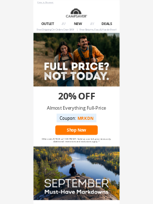 CampSaver - 20% Off Almost Everything Full-Price