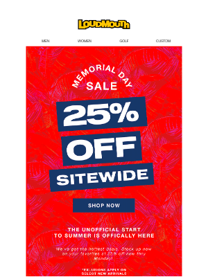Loudmouth Golf - Last Day for 25% OFF Sitewide!