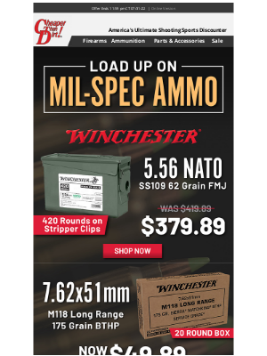 Cheaper Than Dirt - Mil-Spec Ammo Specials Just for You!