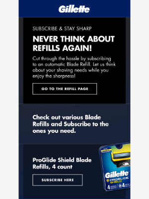 Gillette - Make shaving effortless with automatic refills