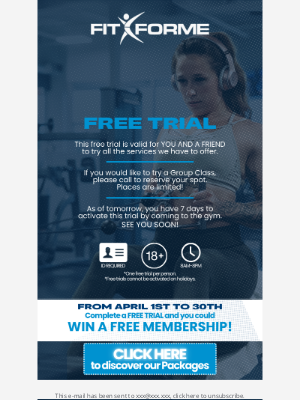 Gym Fit Forme (Canada) - Your FREE TRIAL request
