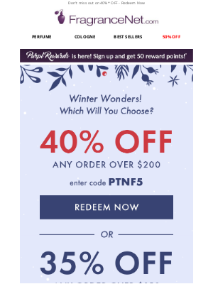 FragranceNet - You've Scored 40%* OFF! Limited Time DEAL