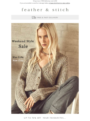 Feather & Stitch (United Kingdom) - Your faves in the Sale...up to 70% off!