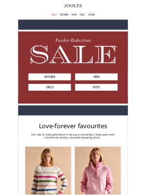 Joules  - Further reductions in our sale