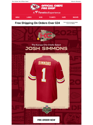 Kansas City Chiefs - The Pick Is In! Your Chiefs Select Josh Simmons!