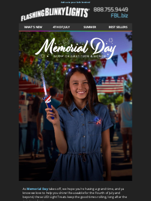 FlashingBlinkyLights.com - Happy Memorial Day ❤️🤍💙