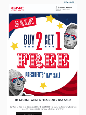 GNC - RIGHT NOW: Buy 2, Get 1 FREE!