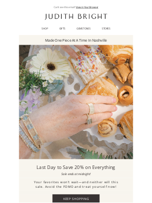 Judith Bright Jewelry - ⏰ Avoid the FOMO—Shop 20% Off Before It’s Gone