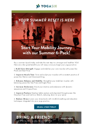 YogaSix - 🔥 6 Classes to Move, Stretch & Thrive This Summer 🔥