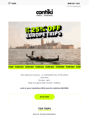 Contiki (India) - Up to 25%* off Europe Trips
