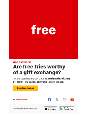 McDonald's - free fries friday gift 🍟🎁