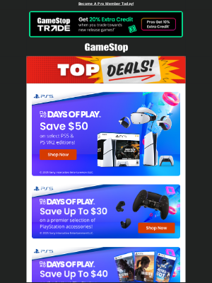 GameStop - 🎮 ▶️ Sony Days of Play is under way! Don’t miss out!