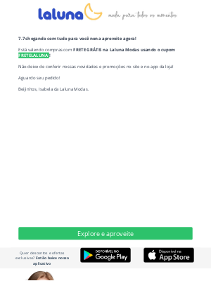 LaLuna (Brazil) - @lalunamodas te marcou na promoção 7.7 Laluna!