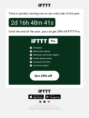 IFTTT - Don't forget! Get 24% off