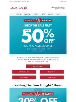 Matalan (United Kingdom) - Your exclusive sale early access starts now