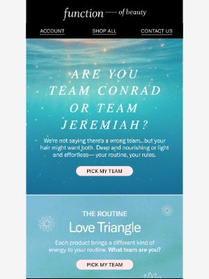 Function of Beauty - Are You Team Conrad, Team Jeremiah… or Just Team Great Hair? 💘