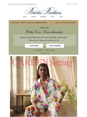 Brooks Brothers (Australia) - EXTRA 20% OFF the chic set of the season