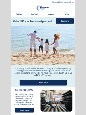 Manchester Airport - Park for less on your summer getaway - up to 20% off