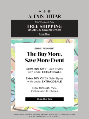 Alexis Bittar - The Buy More, Save More Event Ends Tonight