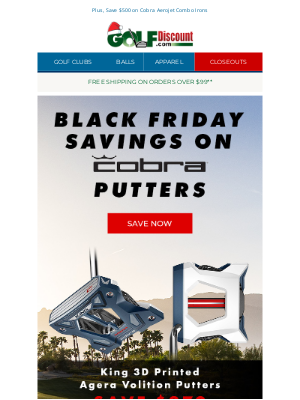 GolfDiscount.com - Shop Black Friday Savings on Cobra KING 3D Printed & Vintage Putters