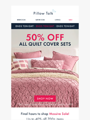 Pillow Talk (Australia) - ⏰ Final Day! 50% OFF All Quilt Covers*