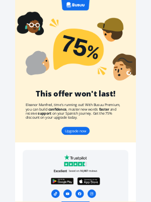 busuu - 75% off Busuu Premium for a short time! ⏰
