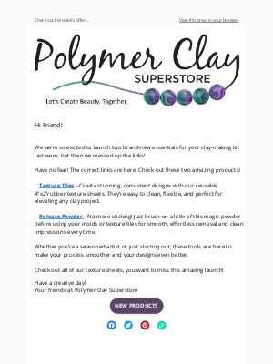 Polymer Clay Superstore - We made an oopsie...