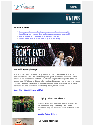 The V Foundation - Because of YOU, there is a lot to celebrate!