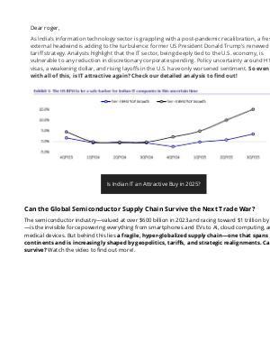 Wright Research (India) - roger, Is Indian IT an Attractive Buy in 2025? 💰