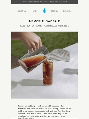 Blue Bottle Coffee - 10% Off Sitewide — A Bright Sunny Reminder