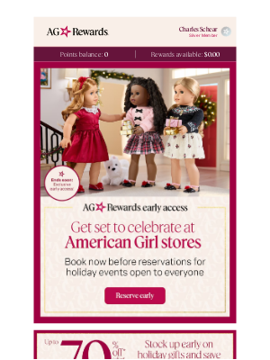 American Girl - RSVP ASAP: Holiday store events fill up fast!