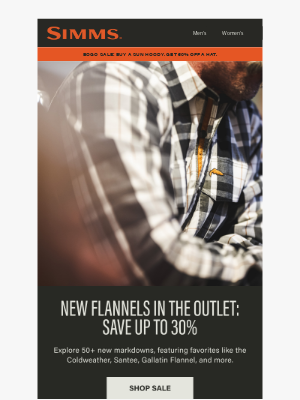 Simms Fishing Products - New flannels in the outlet: Save up to 30%