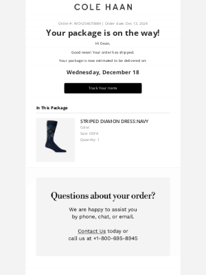 Cole Haan - Your package is on the way!