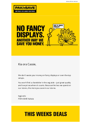 PAK'nSAVE - No frills. Just low prices, Cassie!