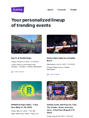 StubHub - Your event lineup: Bay FC at Seattle Reign