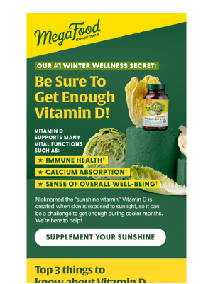 MegaFood - 1 in 3 US Adults are Vitamin D Deficient! Are you?