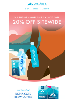 Waiakea Hawaiian Volcanic Water - The sun is setting on our End of Summer Sale!