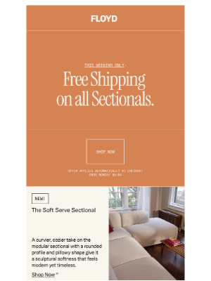 Floyd - Reminder: Sectionals ship free