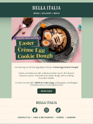 Bella Italia (United Kingdom) - Introducing our limited egg-digition Easter dessert...