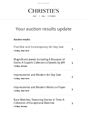 Christie's - Your auction results update