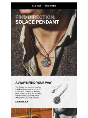 Clocks and Colours - Find Your Way Forward: Solace Pendant