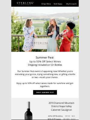 Sterling Vineyards - Hot Deals! Summer Fest Continues
