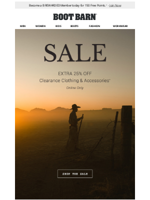 Boot Barn - Online Summer Clearance Event Ends Today