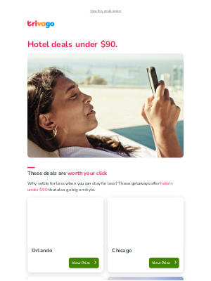 Trivago - Top hotels under $90 🤑